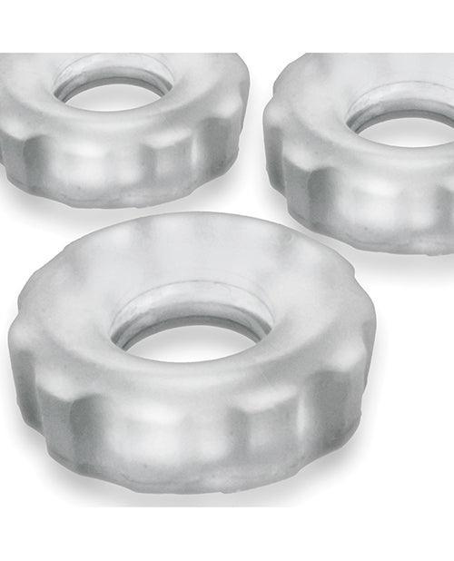 image of product,Hunky Junk Super Huj 3 Pack Cockrings - Ice - SEXYEONE