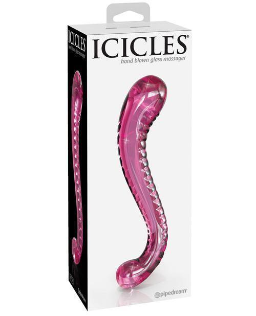 Icicles Hand Blown Glass G-spot Dildo - Pink - SEXYEONE 