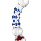 Icicles No. 18 Hand Blown Glass Massager - Clear W-blue Knobs - SEXYEONE