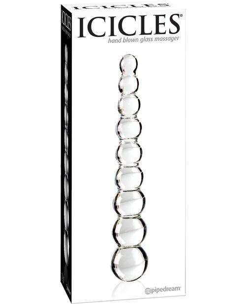 product image, Icicles No. 2 Hand Blown Glass Massager - Clear Rippled - SEXYEONE