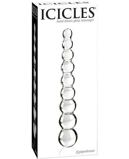Icicles No. 2 Hand Blown Glass Massager - Clear Rippled - SEXYEONE