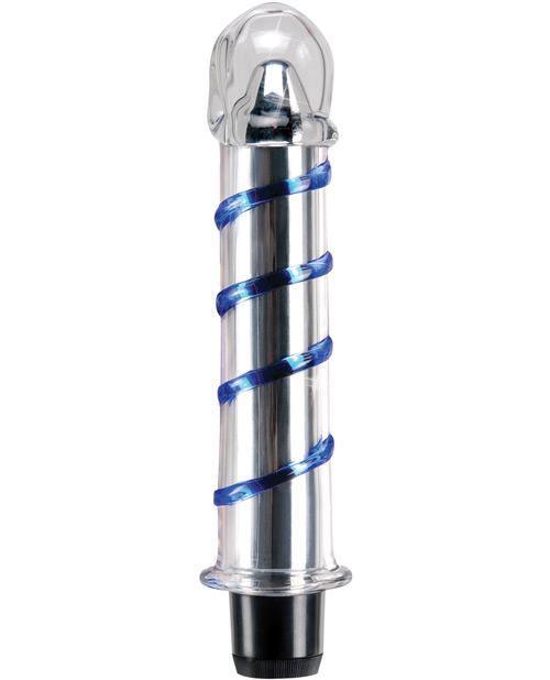 Icicles No. 20 Hand Blown Glass Vibrator Waterproof - Clear W-blue Swirls - SEXYEONE 