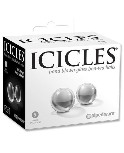 Icicles No. 41 Hand Blown Glass Ben Wa Balls - Clear - SEXYEONE 