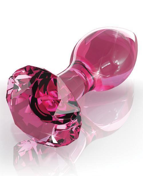 image of product,Icicles No. 79 Hand Blown Glass Diamond Butt Plug - Pink - SEXYEONE 