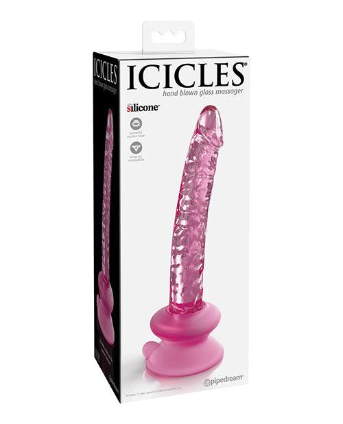 product image, Icicles No. 86 Hand Blown Glass Massager W-suction Cup - Pink - SEXYEONE