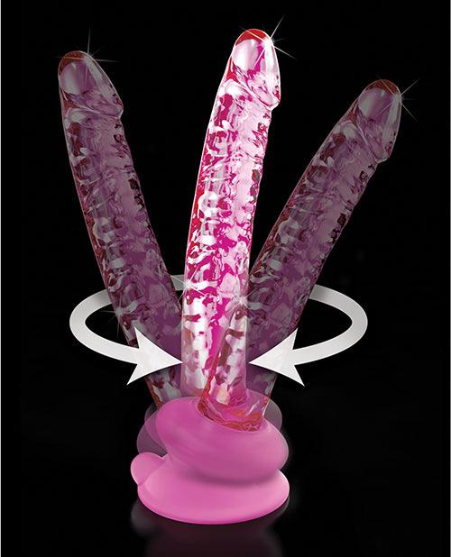 Icicles No. 86 Hand Blown Glass Massager W-suction Cup - Pink - SEXYEONE