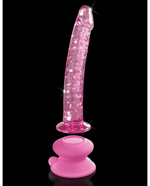image of product,Icicles No. 86 Hand Blown Glass Massager W-suction Cup - Pink - SEXYEONE