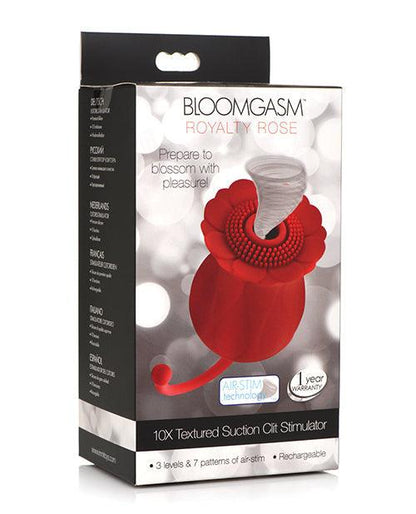 Inmi Bloomgasm Royalty Rose Textured Suction Clit Stimulator - Red - SEXYEONE