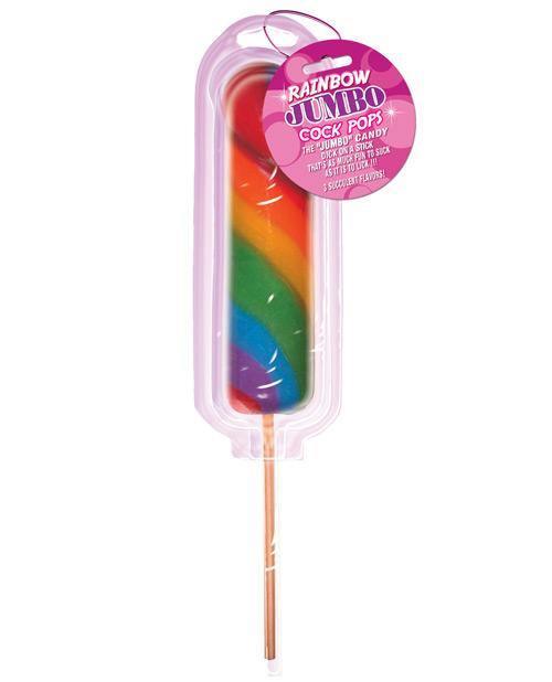 product image, Jumbo Rainbow Pecker Pop On Blister Card - SEXYEONE