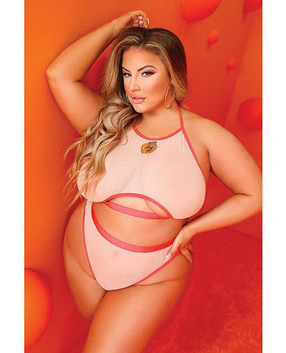 Just Peachy Cut Out Halter Top & Cheeky Panty Nude Qn - SEXYEONE