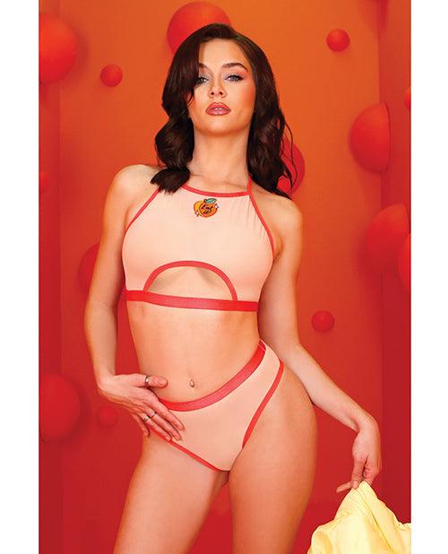 product image, Just Peachy Cut Out Halter Top & Cheeky Panty Nude - SEXYEONE