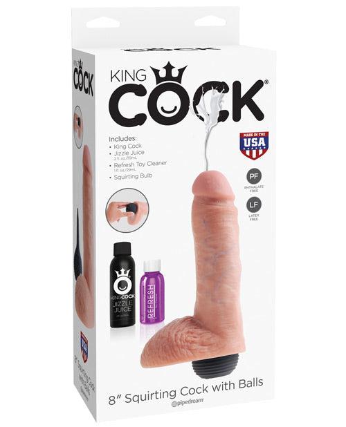 "King Cock 8"" Squirting Cock W/balls" - SEXYEONE
