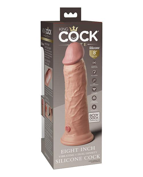 image of product,King Cock Elite 8" Dual Density Vibrating Silicone Cock - SEXYEONE