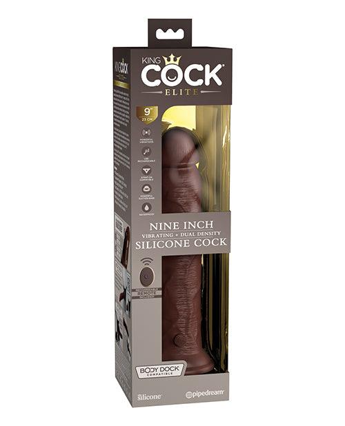 image of product,King Cock Elite 9" Dual Density Vibrating Silicone Cock W/remote - SEXYEONE