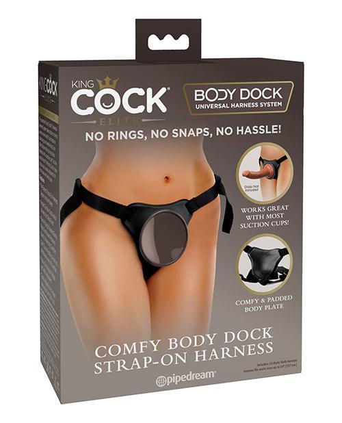 product image, King Cock Elite Comfy Body Dock Strap On Harness - Black - SEXYEONE