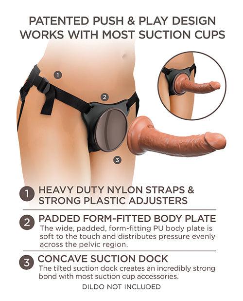 King Cock Elite Comfy Body Dock Strap On Harness - Black - SEXYEONE