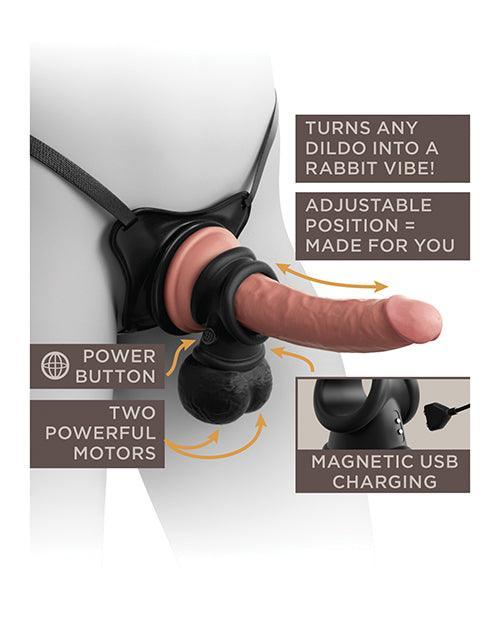 King Cock Elite The Crown Jewels Vibrating Swinging Balls - Black - SEXYEONE