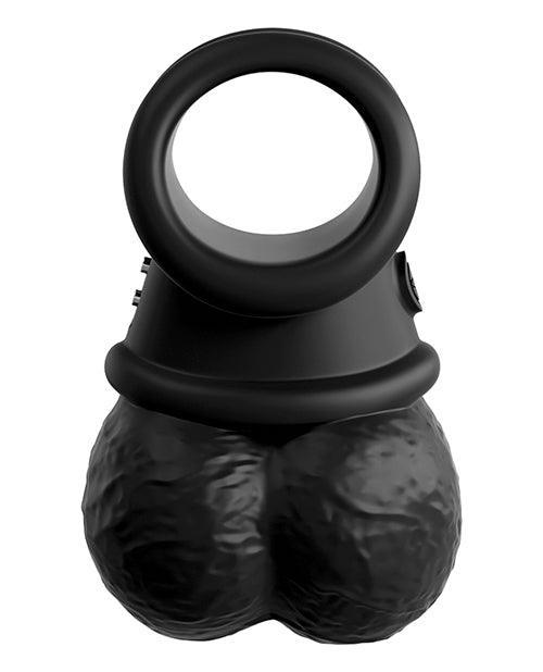 King Cock Elite The Crown Jewels Vibrating Swinging Balls - Black - SEXYEONE