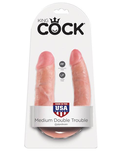 product image, King Cock Medium Double Trouble - Flesh - SEXYEONE