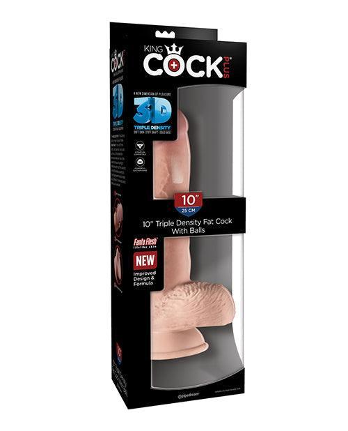 King Cock Plus 10" Triple Density Fat Cock W-balls - SEXYEONE