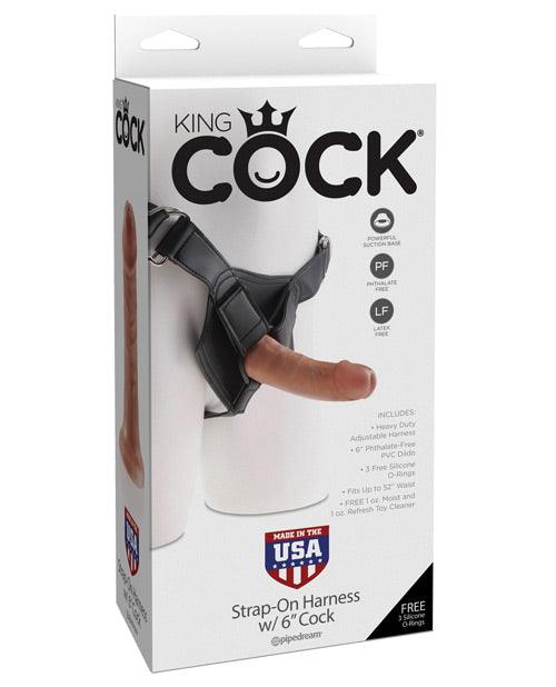 image of product,"King Cock Strap On Harness W/6"" Cock" - SEXYEONE