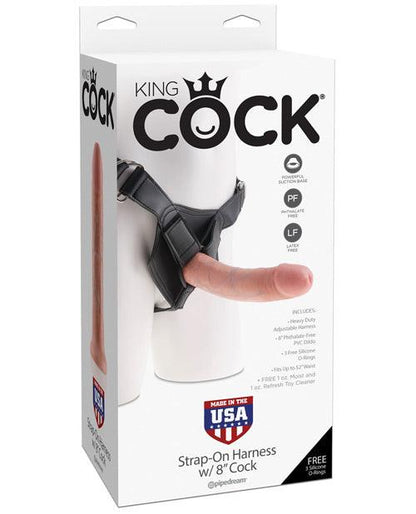 "King Cock Strap On Harness W/8"" Cock" - SEXYEONE