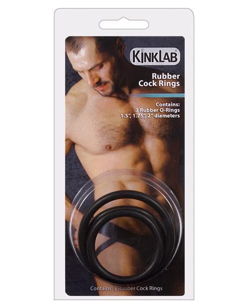 product image, Kinklab Rubber Cock Ring - Pack Of 3 - SEXYEONE 