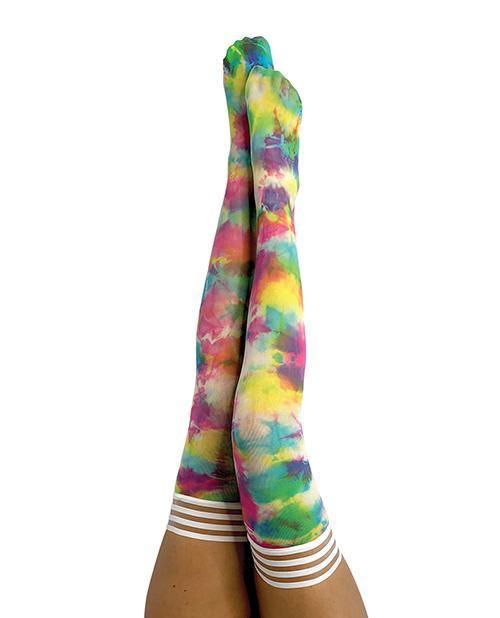 image of product,Kix'ies Gilly Tie Die Thigh High Bright Color - SEXYEONE 
