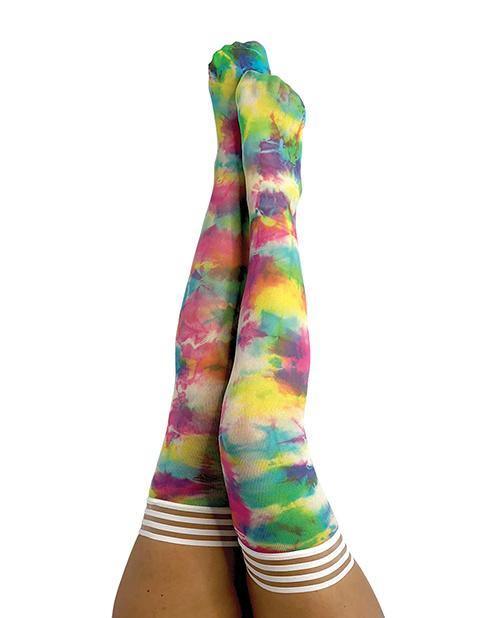 image of product,Kix'ies Gilly Tie Die Thigh High Bright Color - SEXYEONE 