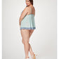 Lace & Mesh Triangle Cup Babydoll & Thong Blue - SEXYEONE