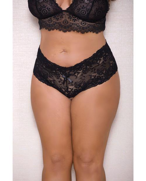 image of product,Lace & Pearl Boyshort W/satin Bow Accents - SEXYEONE 