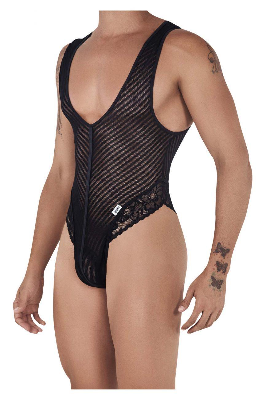 image of product,Lace-Mesh Bodysuit Thong - SEXYEONE