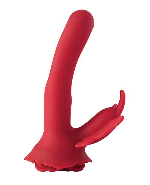 product image, Layla Rosy Butterfly Clit Stimulator Flapping G-spot Vibrator - Red - SEXYEONE