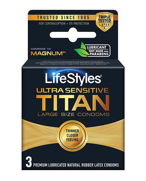 product image, Lifestyles Ultra Sensitive Titan Condom - Pack Of 3 - SEXYEONE
