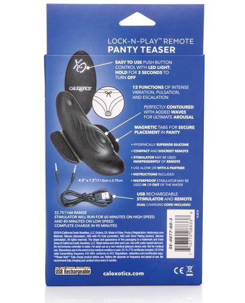 image of product,Lock-n-play Remote Panty Teaser - Black - SEXYEONE 