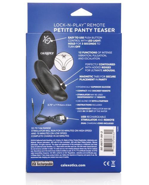 image of product,Lock-n-play Remote Petite Panty Teaser - Black - SEXYEONE 