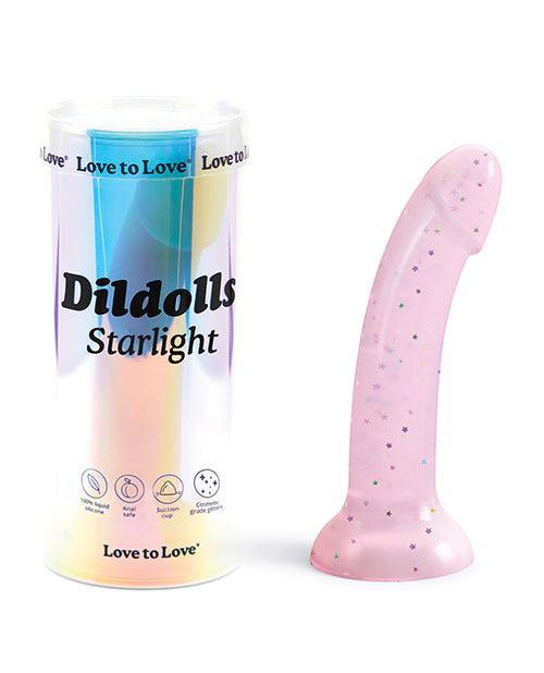 product image, Love To Love Curved Suction Cup Dildolls Starlight - Pink - SEXYEONE