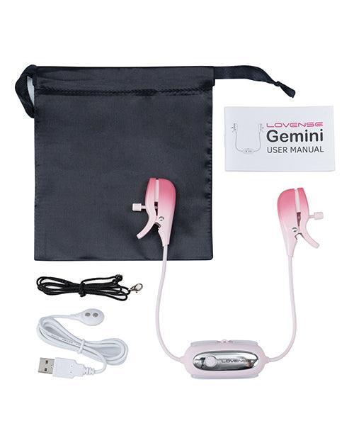 image of product,Lovense Gemini Vibrating Nipple Clamps - Pink - SEXYEONE