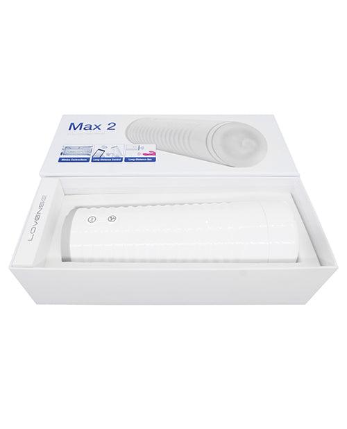 image of product,Lovense Max 2 Rechargeable Male Masturbator W- White Case - Clear Sleeve - SEXYEONE