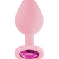 Luv Inc. Jeweled Silicone Butt Plug W/three Stones - SEXYEONE