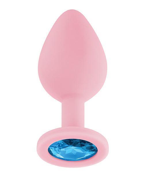 Luv Inc. Jeweled Silicone Butt Plug W/three Stones - SEXYEONE