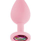 Luv Inc. Jeweled Silicone Butt Plug W/three Stones - SEXYEONE