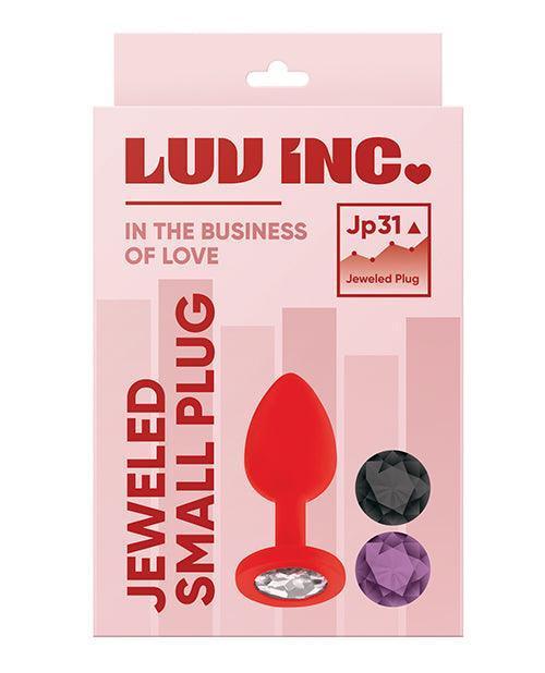 image of product,Luv Inc. Jeweled Silicone Butt Plug W/three Stones - SEXYEONE