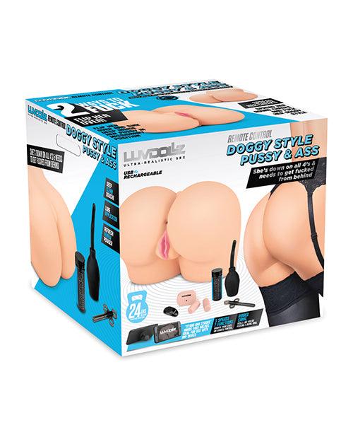 product image, Luvdollz Remote Control Rechargeable Doggy Style Pussy & Ass W/douche - Ivory - SEXYEONE