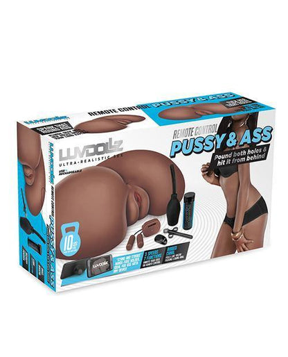 Luvdolz Remote Control Rechargeable Pussy & Ass W-douche - Mocha - SEXYEONE 