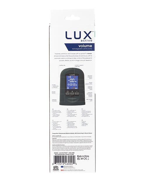 Lux Active Volume Rechargeable Penis Pump - Black - SEXYEONE