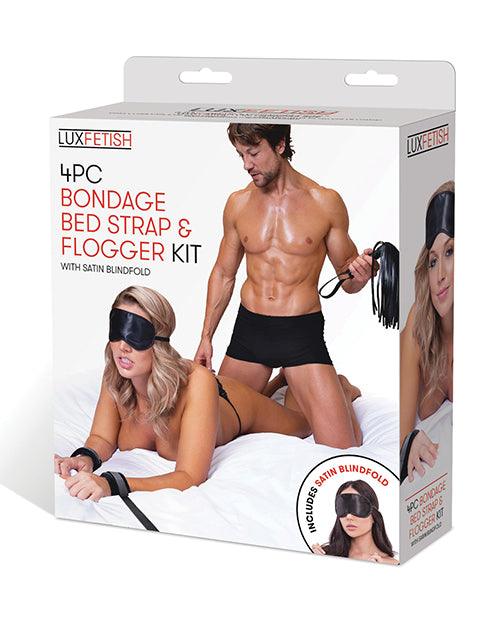 product image, Lux Fetish 4 Pc Bondage Strap & Flogger Kit - SEXYEONE