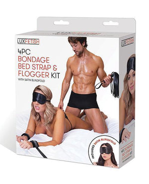 Lux Fetish 4 Pc Bondage Strap & Flogger Kit - SEXYEONE