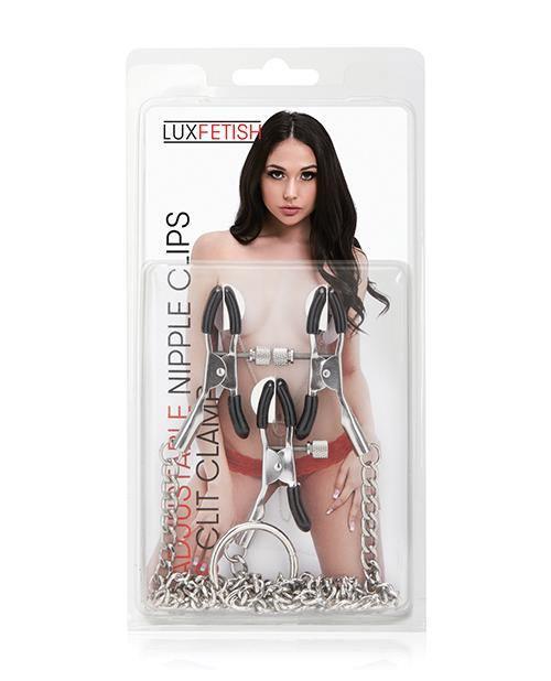 product image, Lux Fetish Adjustable Nipple Clips & Clit Clamp - SEXYEONE 