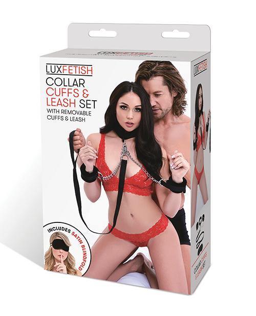 product image, Lux Fetish Collar Cuffs & Leash Set - Removable - SEXYEONE 